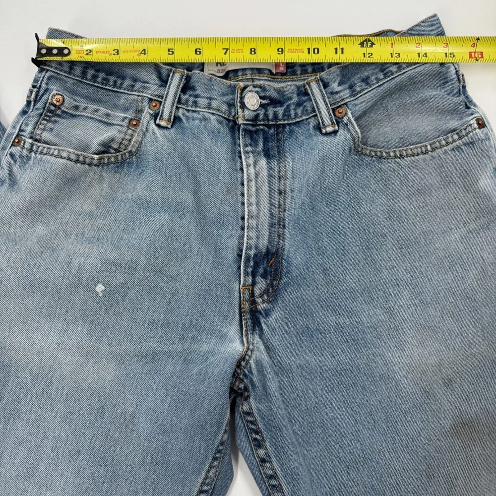 Levis 550 Relaxed Fit Mens Light Wash‎ Blue Denim Jeans 33x30 Bleach Splatter